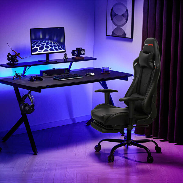 Adore Mobilya Gaming ProX Ergo Oyuncu Koltuğu - Siyah S.Deri 71x126-136x77.5 CM