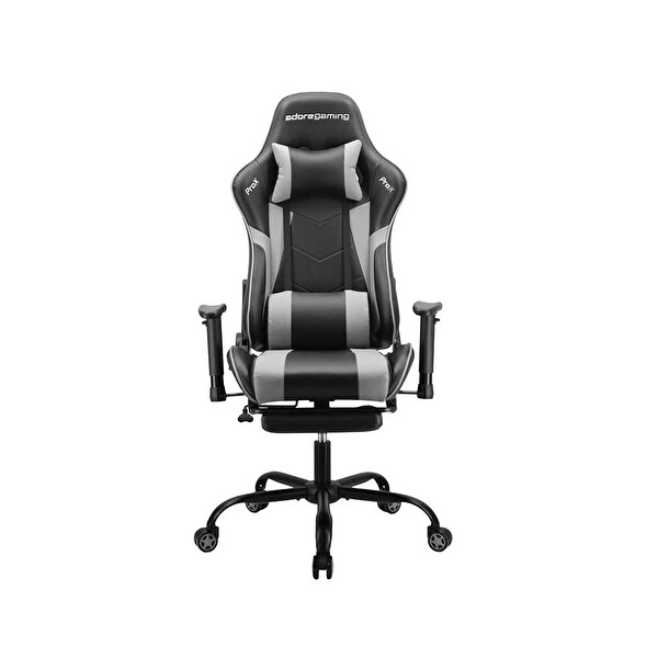 Adore Mobilya Gaming ProX Ergo Oyuncu Koltuğu - Gri/Siyah S.Deri 71x126-136x77.5 CM