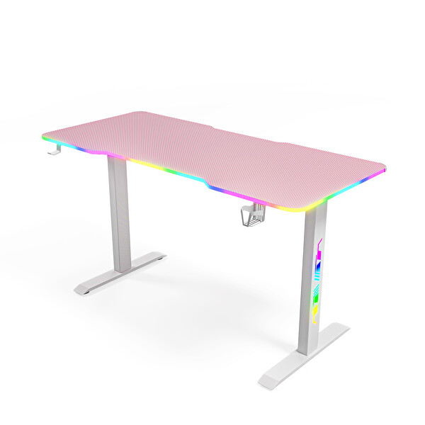 Karr Gaming Ion RGB Aydınlatmalı 160x70 CM Oyuncu Masası Pembe