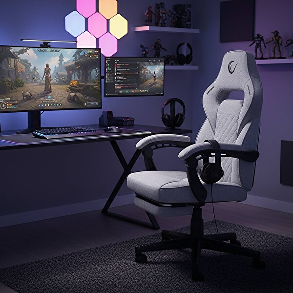 Rampage KL-R12 Lumos Terletmez Kumaş Gri Oyuncu Koltuğu