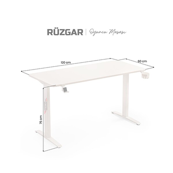 XDrive Rüzgar Oyuncu Masası Beyaz 120x60