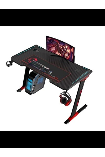 Gameon Raptor Il Serisi Z Şeklinde RGB Akıcı Işıklı 140-60-72 CM - 800×300×3 MM Oyun Masası