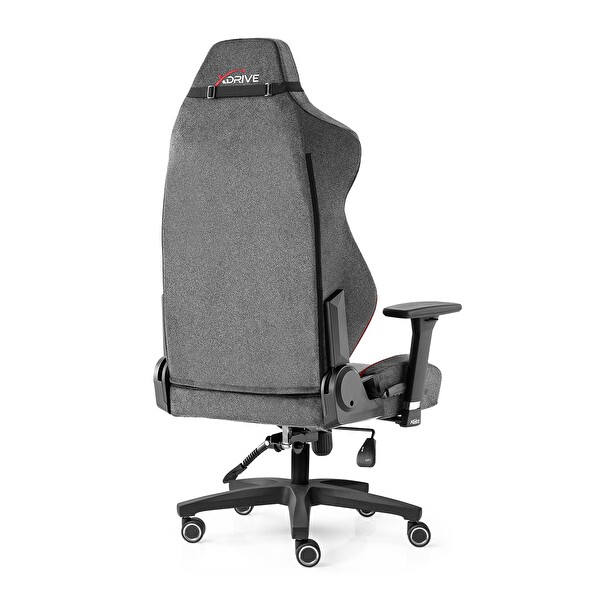 XDrive Anka Profesyonel Gri-Kırmızı Kumaş Oyuncu Koltuğu