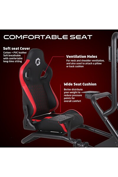 Gameon GOMPRX-6013 Master Pro X Yarış Oyun Simülörü Kokpiti Kırmızı Siyah