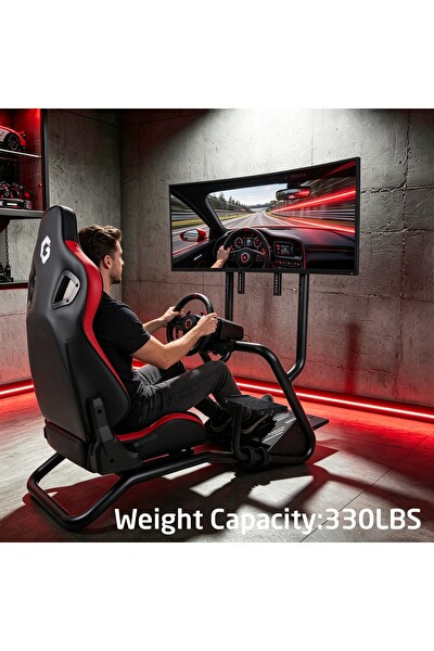 Gameon GOMPRX-6013 Master Pro X Yarış Oyun Simülörü Kokpiti Kırmızı Siyah