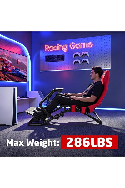 Gameon GOFPR-6021 Flex Pro Yarış Oyun Simülatörü Kokpiti - Kırmızı Siyah