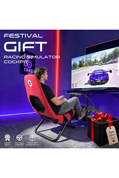 Gameon GOFPR-6021 Flex Pro Yarış Oyun Simülatörü Kokpiti - Kırmızı Siyah