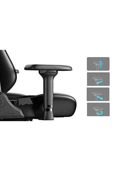 DXRacer Master Serisi XL Mikrofiber Suni Deri 4D Kolçaklı Oyuncu Koltuğu Siyah