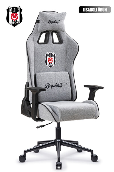 Fanchair x Beşiktaş Goal Gri Kumaş Lisanslı Oyuncu Koltuğu