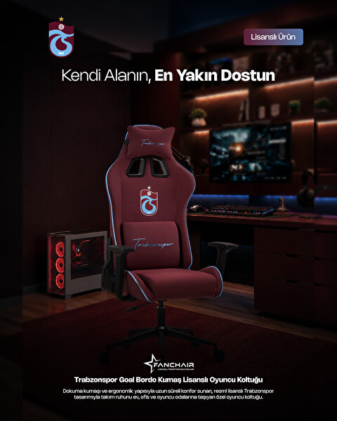 Fanchair x Trabzonspor Goal Bordo Kumaş Lisanslı Oyuncu Koltuğu