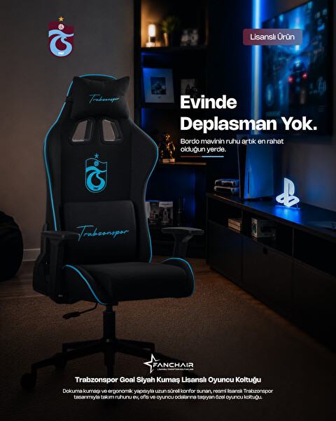 Fanchair x Trabzonspor Goal Siyah Kumaş Lisanslı Oyuncu Koltuğu