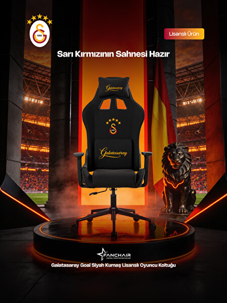 Fanchair x Galatasaray Goal Siyah Kumaş Lisanslı Oyuncu Koltuğu