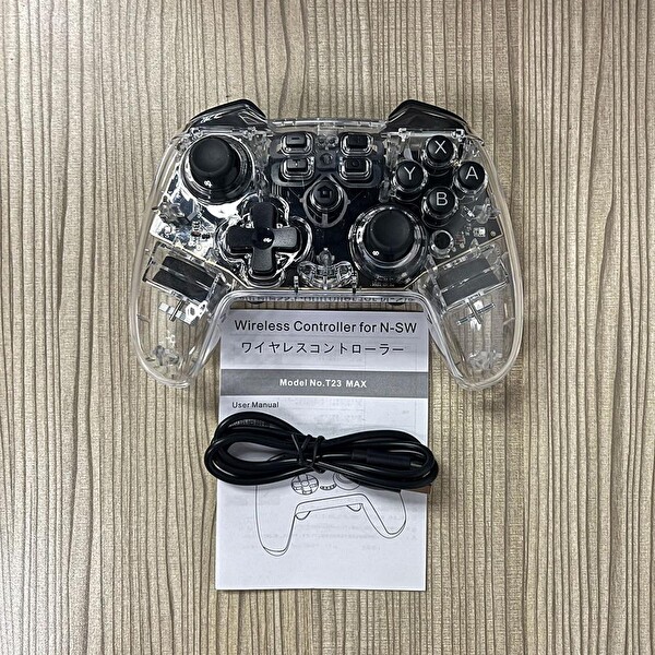 Gizala T23 Max Kablosuz Ekstra Tuşlu Şeffaf Nintendo Switch Pro Controller