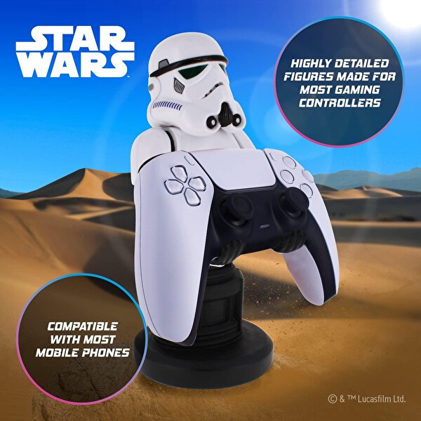 Gizala Star Wars Stormtrooper Dualsense Dualshock Telefon Uyumlu Cable Guys Lisanslı Orijinal Oyun Kolu Kablo Tutucu