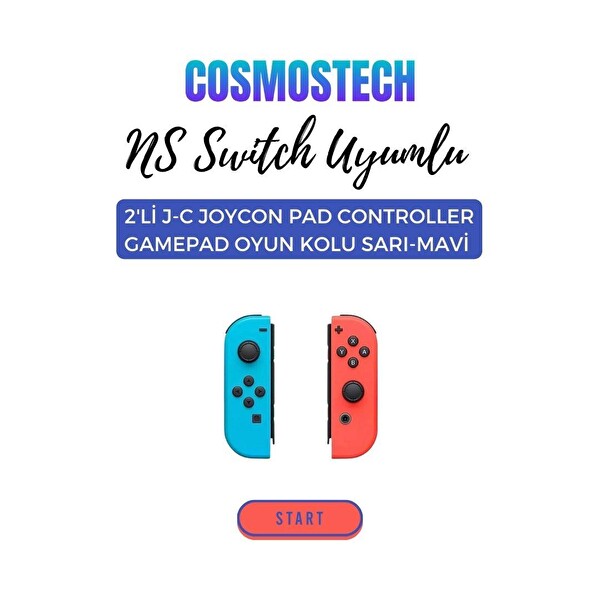 Cosmostech NS Switch Uyumlu 2'li J-C Joycon PAD Controller Turuncu-Mor
