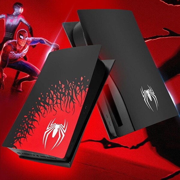 Cosmostech PS5 CD Sürüm Uyumlu Spider - Man 2 Desenli Konsol Faceplate Shell Covers Kapakları