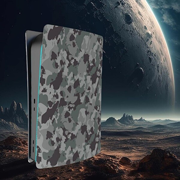 Cosmostech PS5 Dijital Sürüm Uyumlu - Army Kamuflaj Desenli Konsol Faceplate Shell Covers Kapakları