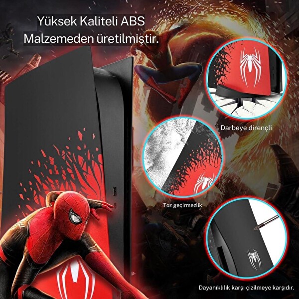 Cosmostech PS5 Dijital Sürüm Uyumlu - Spider - Man 2 Desenli Konsol Faceplate Shell Covers Kapakları
