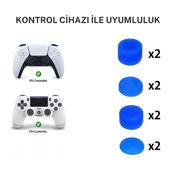 Cosmostech PS5 Controller Joystick Oyun Kolu Gamepad Uyumlu - 8'li Analog Koruyucu M