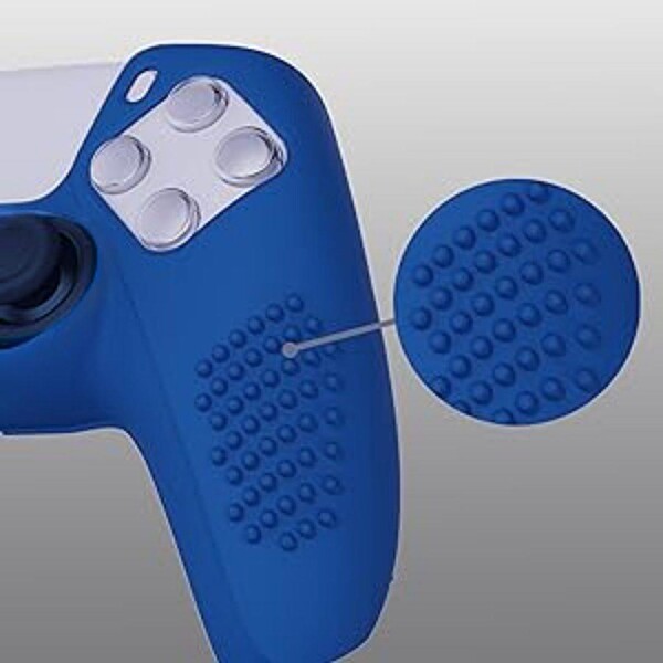 Cosmostech PS5 Controller Joystick Oyun Kolu Gamepad Uyumlu Silikon + 8'li Analog Koruyucu Mavi