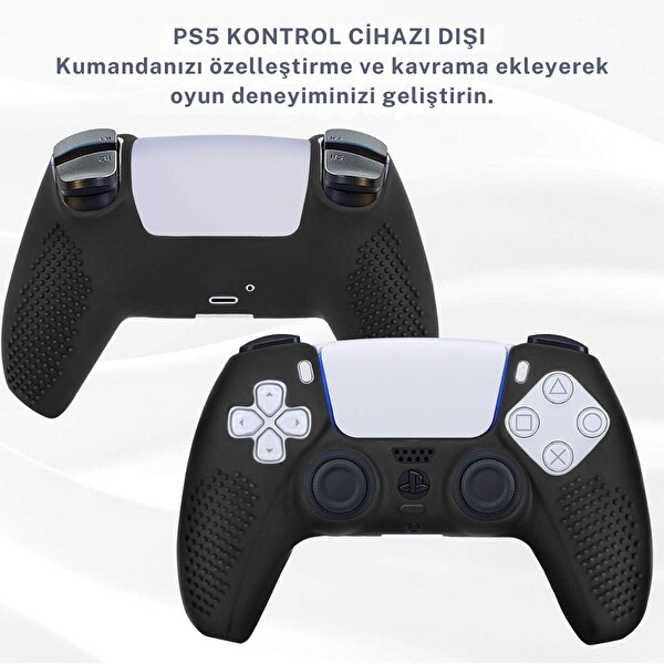 Cosmostech PS5 Controller Joystick Oyun Kolu Gamepad Uyumlu Silikon + 8'li Analog Koruyucu