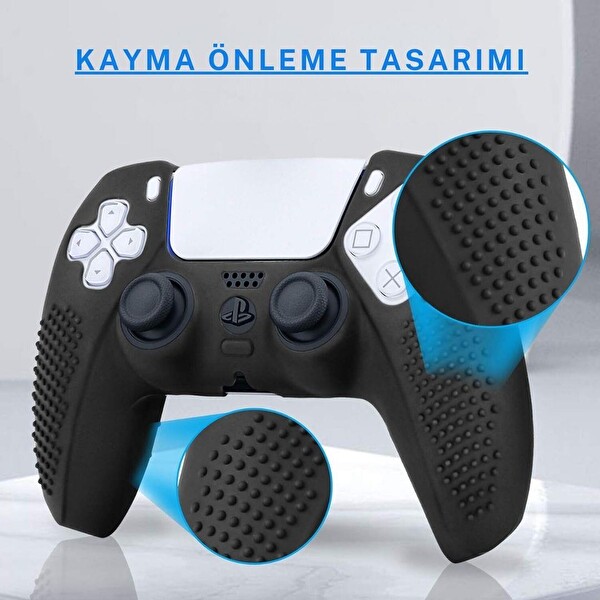 Cosmostech PS5 Controller Joystick Oyun Kolu Gamepad Uyumlu Silikon + 8'li Analog Koruyucu