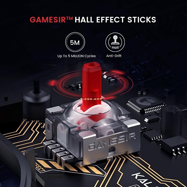 GameSir Kaleid Kablolu Hall Effect Controller Şeffaf Siyah