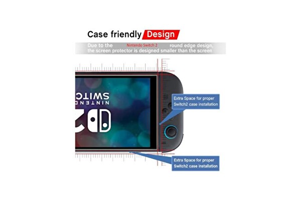Gizala Switch 2 Temperli Cam Ekran Koruyucu 2’li Paket Nintendo Switch 2