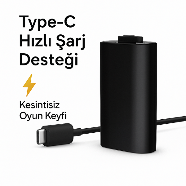 Cosmostech Xbox One Series X S Uyumlu Şarj Kiti 9 Nesil Şarjlı Pil Paketi Controller Batarya Seti