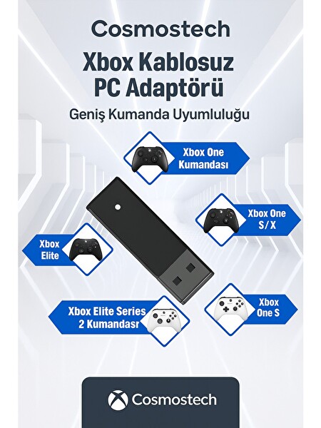 Cosmostech 2334 Xbox PC Uyumlu Kablosuz Oyun Alıcısı Adaptörü