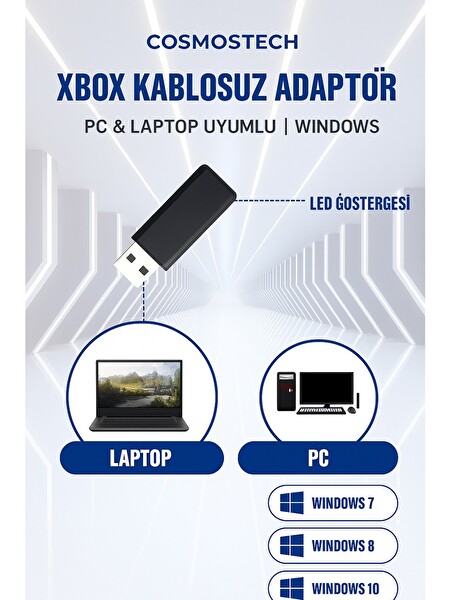 Cosmostech 2334 Xbox PC Uyumlu Kablosuz Oyun Alıcısı Adaptörü