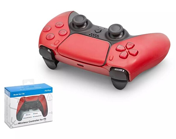 Nodar ND500C PS4 PC Uyumlu Kablosuz PS5 Görünlümlü Gamepad Kırmızı