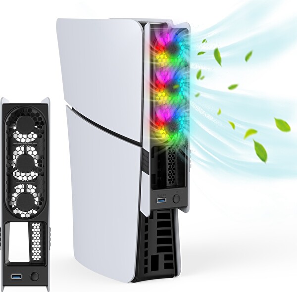 Cosmostech JYS RGB PS5-PRO Slim Disk Dijital Versiyon ile Uyumlu Soğutucu Fan