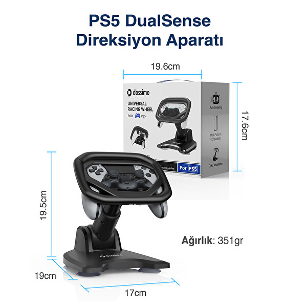 Dossimo PS5-D1 DualSense - DualSense Edge Uyumlu Yarış ve Oyun Direksiyonu