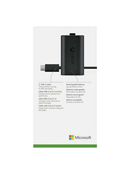 Microsoft Xbox 9. Nesil Oyun ve Şarj Kiti Siyah - Şarj Edilebilir Pil - USB-C Kablo - Series X/S Uyumlu (İthalatçı Garantili)