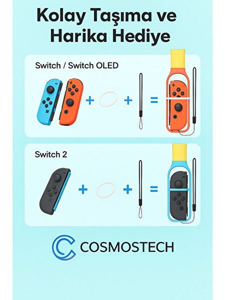 Cosmostech N.Switch Sports 24'ü 1 Arada Joy-Con 2 Uyumlu Aksesuar Kiti (İthalatçı Garantili)