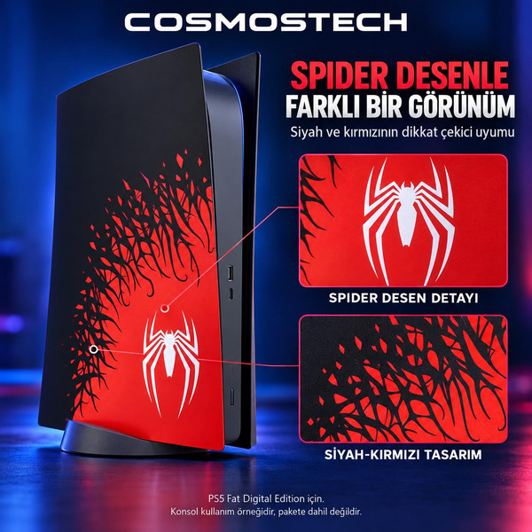Cosmostech PS5 Fat Digital Edition CS5-024 Konsol Koruyucu Kapak Seti Yan Panel Faceplate Spi (İthalatçı Garantili)