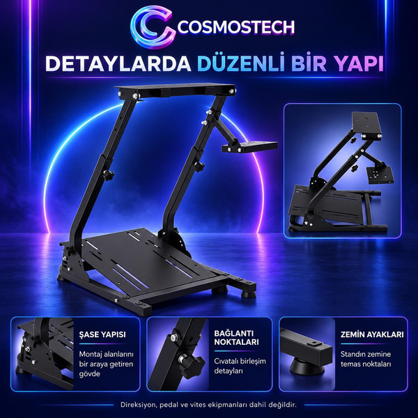 Cosmostech CS-231 Katlanabilir Direksiyon Pedal - Vites Standı (İthalatçı Garantili)