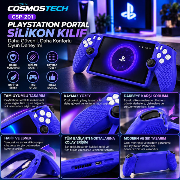 Cosmostech CSP-201 PlayStation Portal Uyumlu Silikon Koruyucu Kılıf (İthalatçı Garantili)