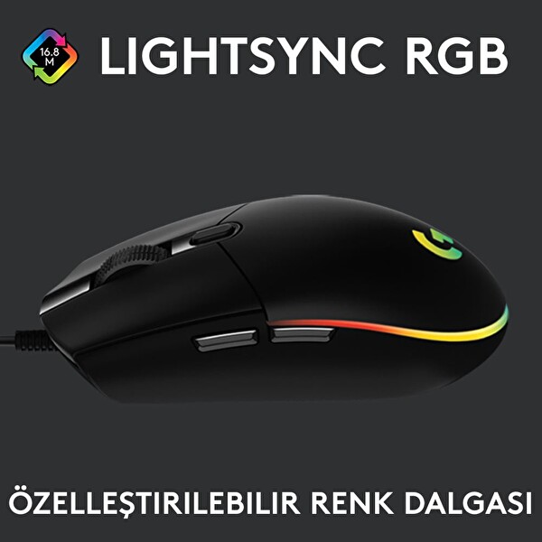 Logitech G G102 Lightsync Gaming Siyah Oyuncu Faresi