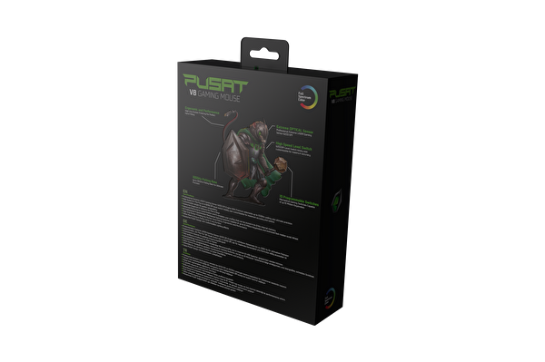 Pusat V8 Siyah Oyuncu Mouse