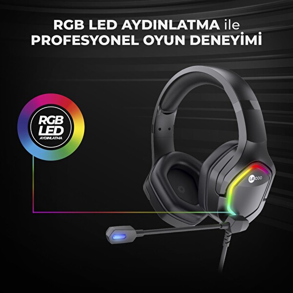 Lecoo HT403 Kablolu RGB Siyah Gaming Oyuncu Kulaklığı