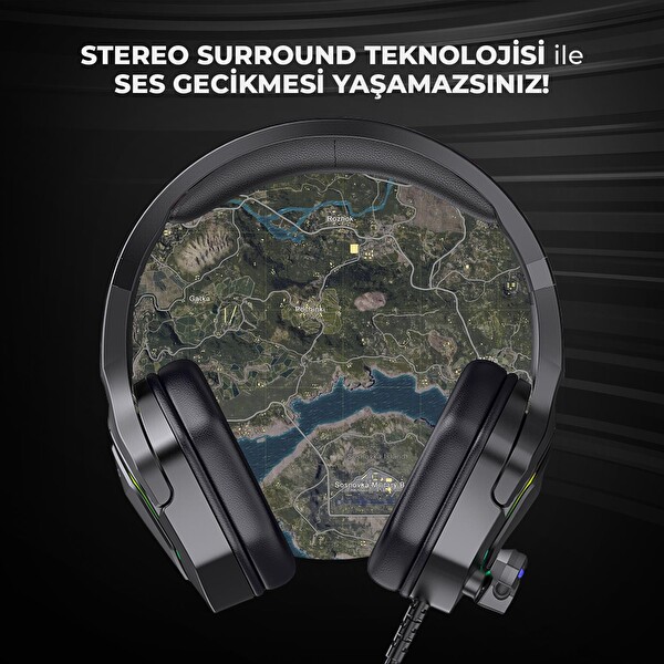 Lecoo HT403 Kablolu RGB Siyah Gaming Oyuncu Kulaklığı