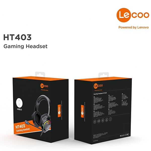 Lecoo HT403 Kablolu RGB Siyah Gaming Oyuncu Kulaklığı