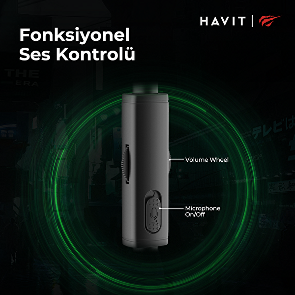 Havit Gamenote H2002E Çıkarılabilir Mikrofonlu 3.5 MM Jack Yeşil Oyuncu Kulaklığı