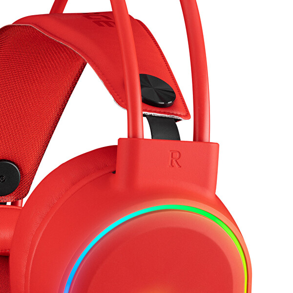 Rampage Rogue USB 7.1 RGB Ledli Gaming Esnek Mikrofonlu Kırmızı Oyuncu Kulaklığı