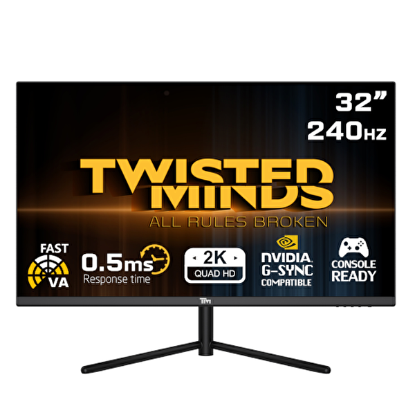 Twisted Minds Twisted Minds TM32QHD240VA 32" QHD 2K 240 Hz 0.5 ms HDMI DP HDR10 Gaming Moni̇tör