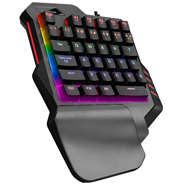 Rampage Miracle K1 USB LED Aydınlatmalı Q 35 Tuşlu Siyah Mini Gaming Klavye