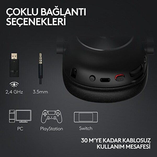 Logitech G Pro X 2 Lightspeed 2.0 - 7.1 Surround Ses Kablosuz Pembe Oyuncu Kulaklığı