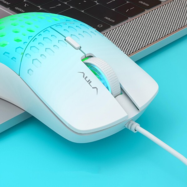 Aula S11 Pro 3600 DPI RGB Optik Gaming Mouse Yeşil